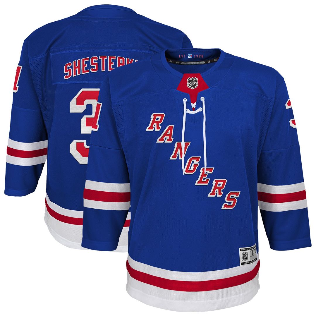 Igor Shesterkin New York Rangers Youth Home Premier Player Jersey - Blue