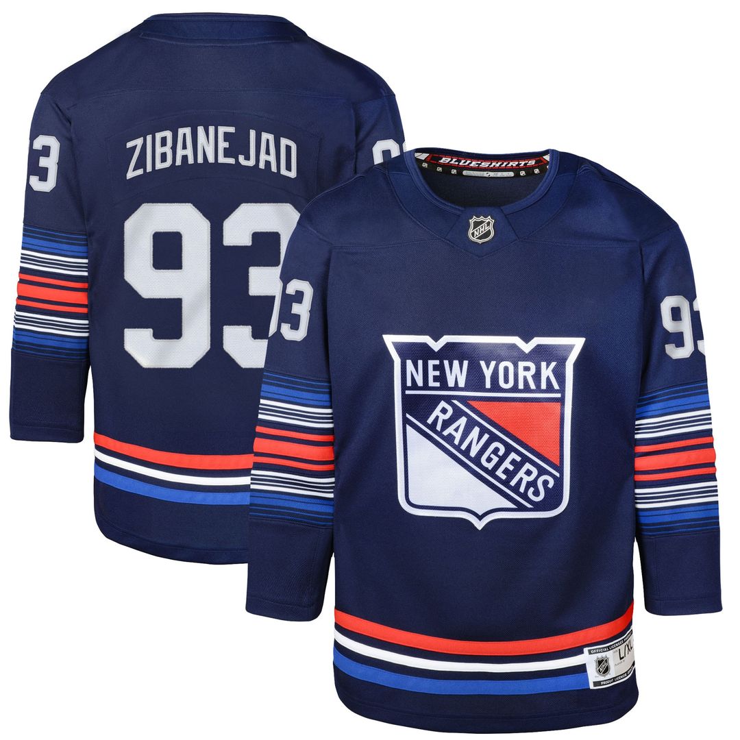Mika Zibanejad New York Rangers Youth Home Premier Player Jersey - Blue