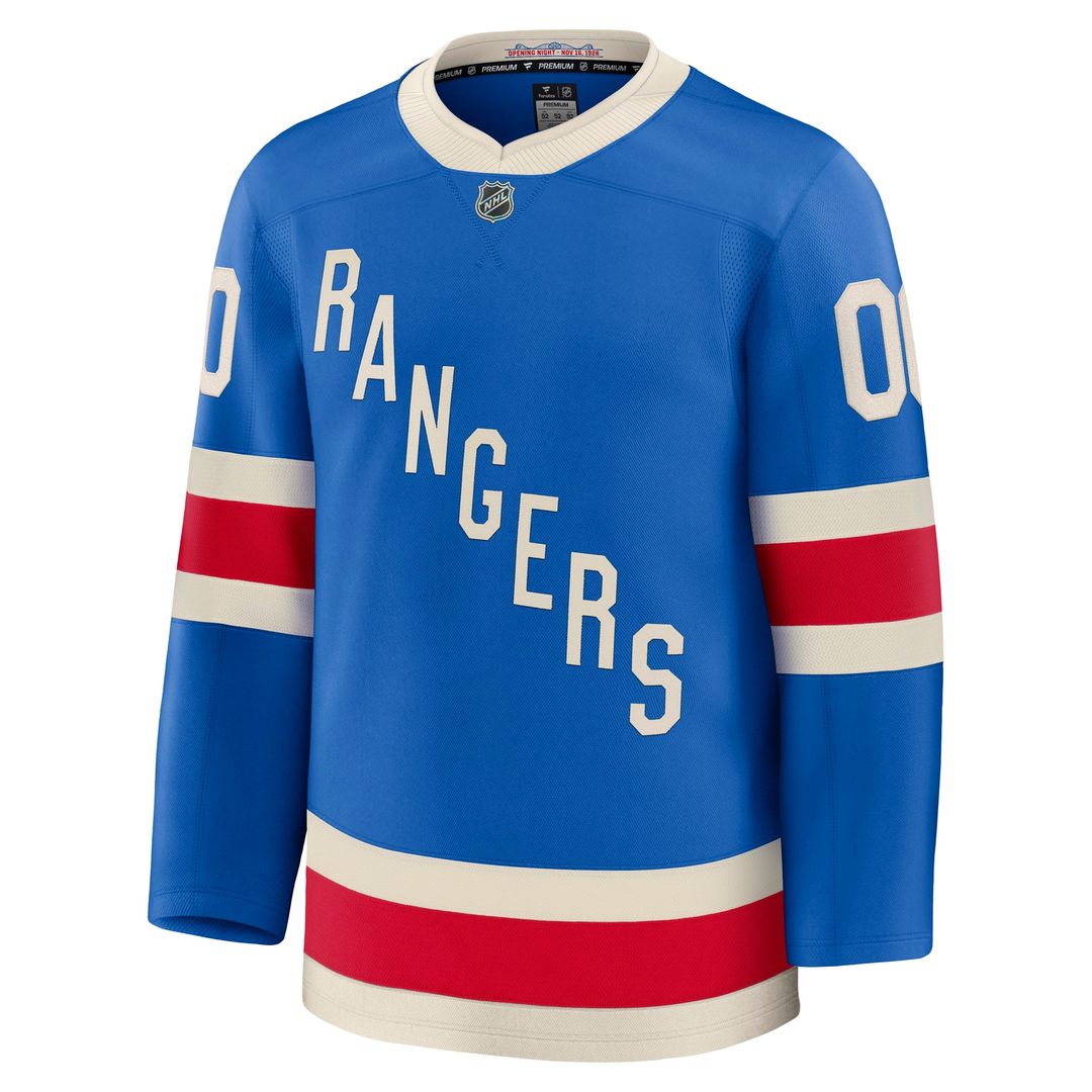 New York Rangers Fanatics Home Premium Custom Jersey - Royal