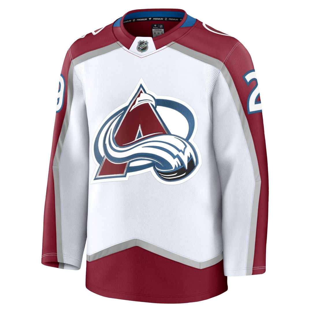 Nathan MacKinnon Colorado Avalanche Fanatics Away Premium Jersey - White