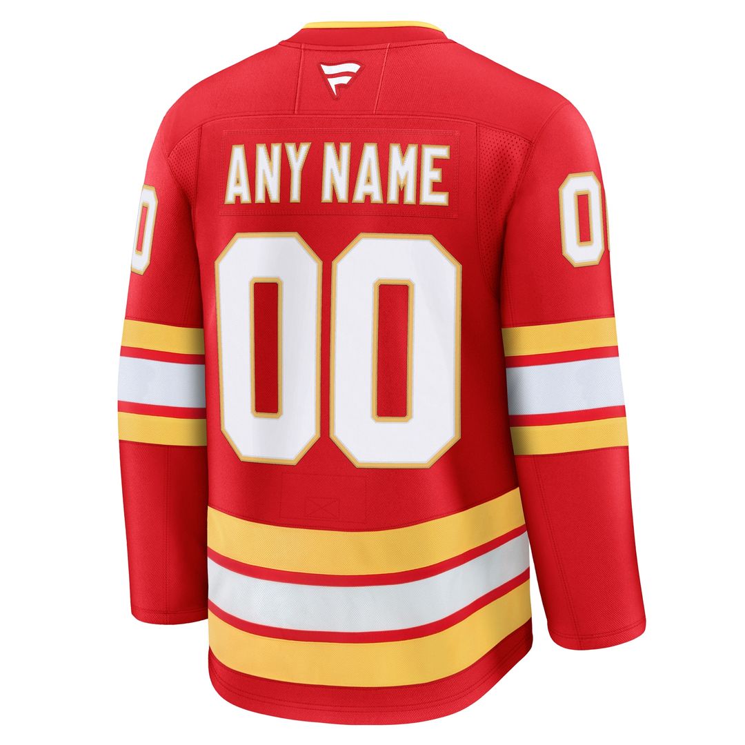 Calgary Flames Fanatics Away Premium Custom Jersey - White