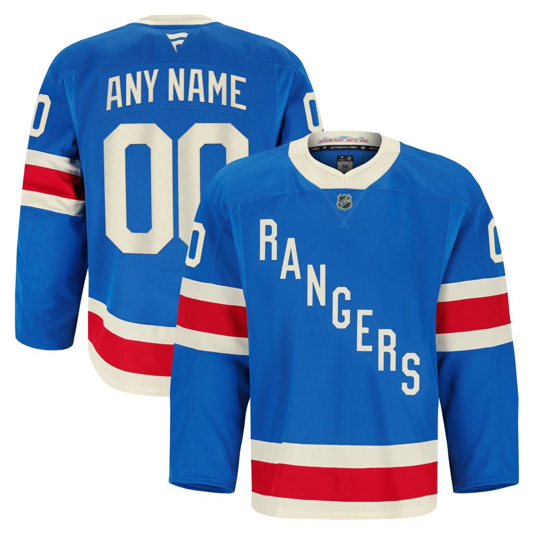 New York Rangers Fanatics Home Authentic Pro Custom Jersey - Royal