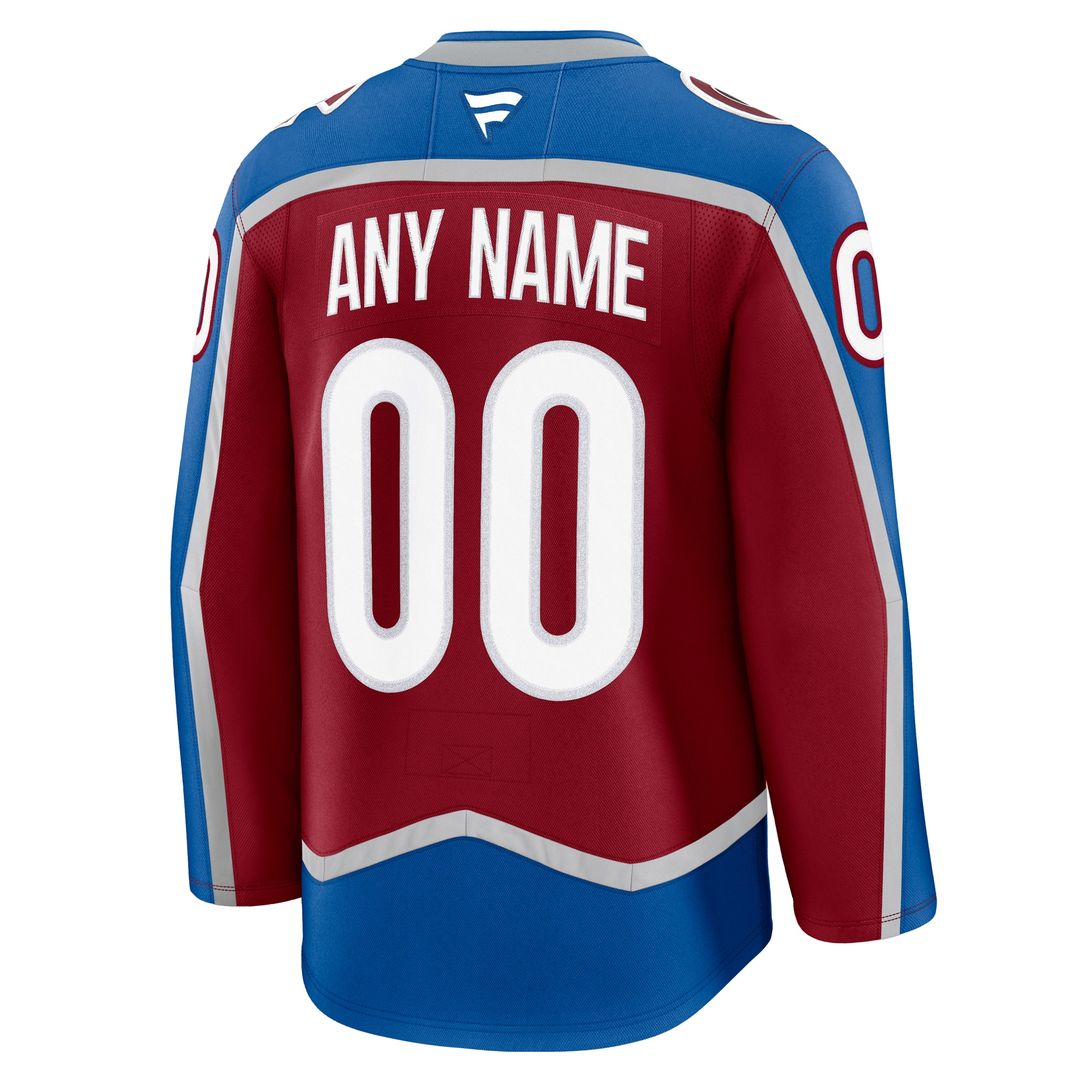 Colorado Avalanche Fanatics Home Premium Custom Jersey - Burgundy