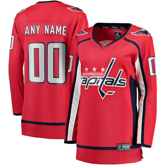 Washington Capitals Fanatics Women's Home Breakaway Custom Jersey - Red