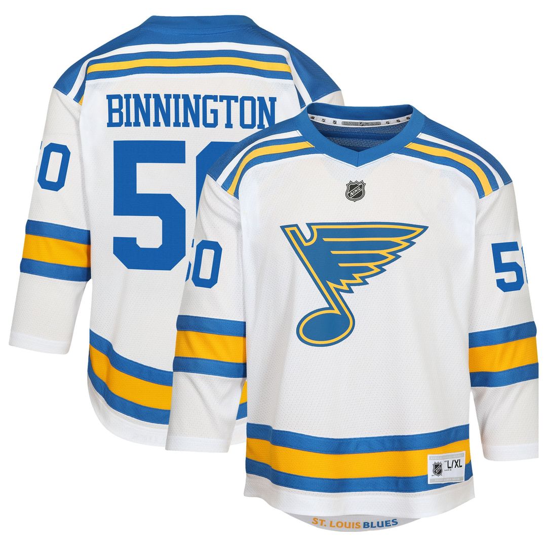 Jordan Binnington St. Louis Blues Outerstuff Youth Home Replica Player Jersey - Blue